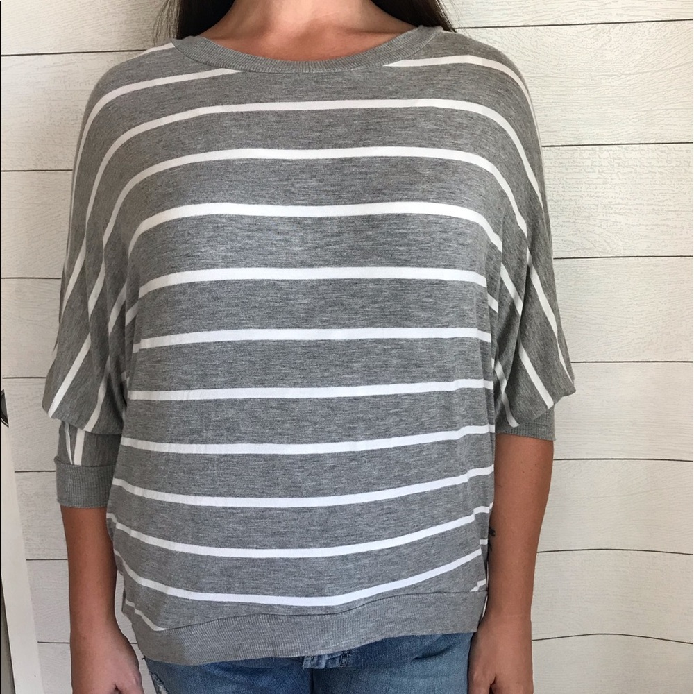 For Cynthia striped long sleeve dolman tee